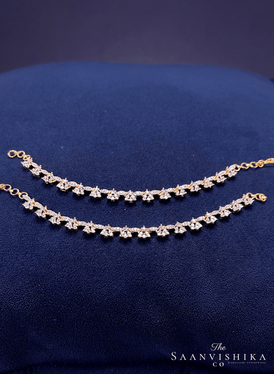 Floral Hanging Diamond Replica Bridal Earchain