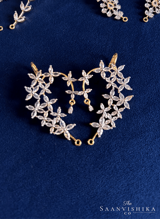 Floral American Diamond Earcuffs