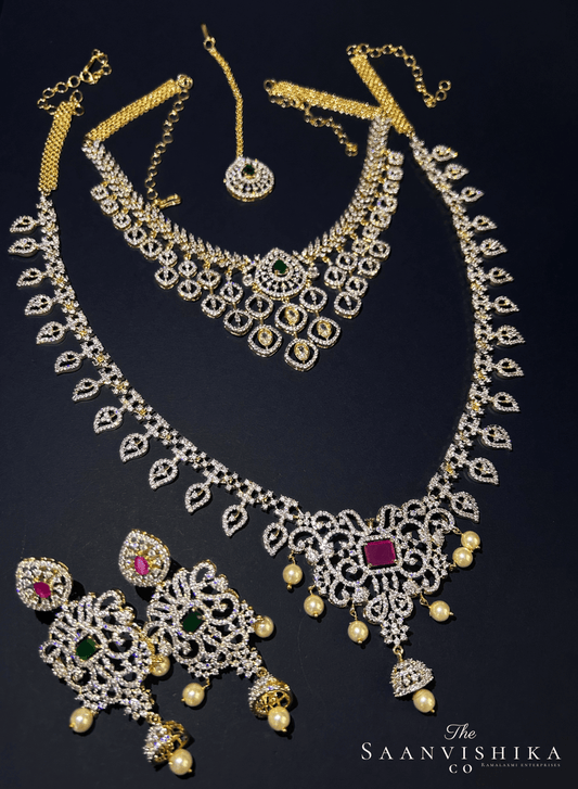 Diamond replica short with long haram tikka combo