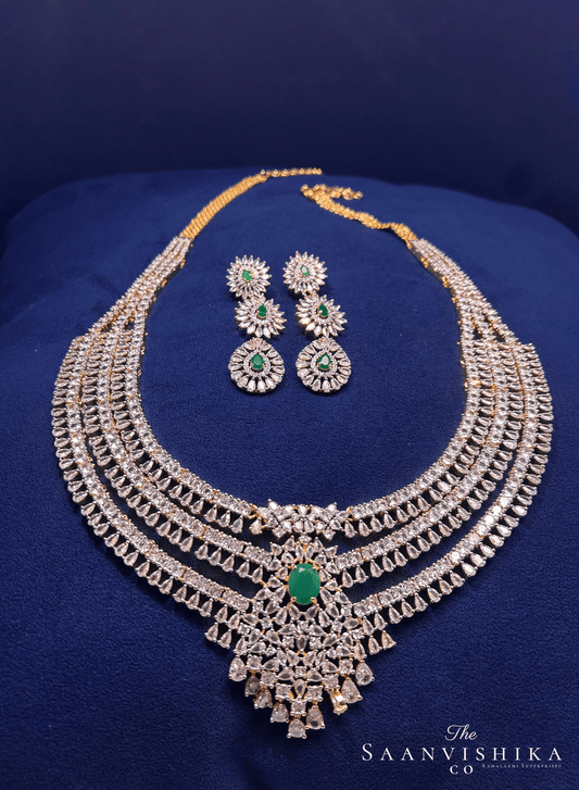 Grand Luxurious Bridal Uncut Designer 3 Line Haram