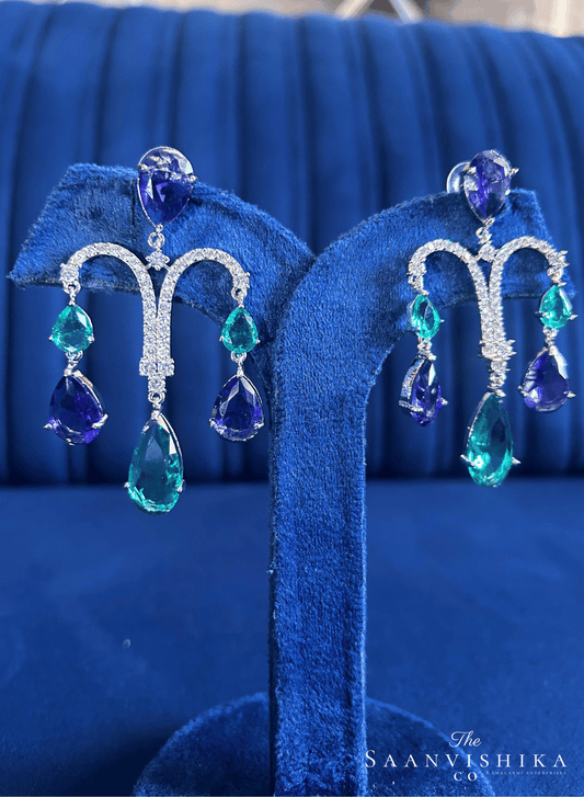 Multicolor Gemstone Diamond Earrings