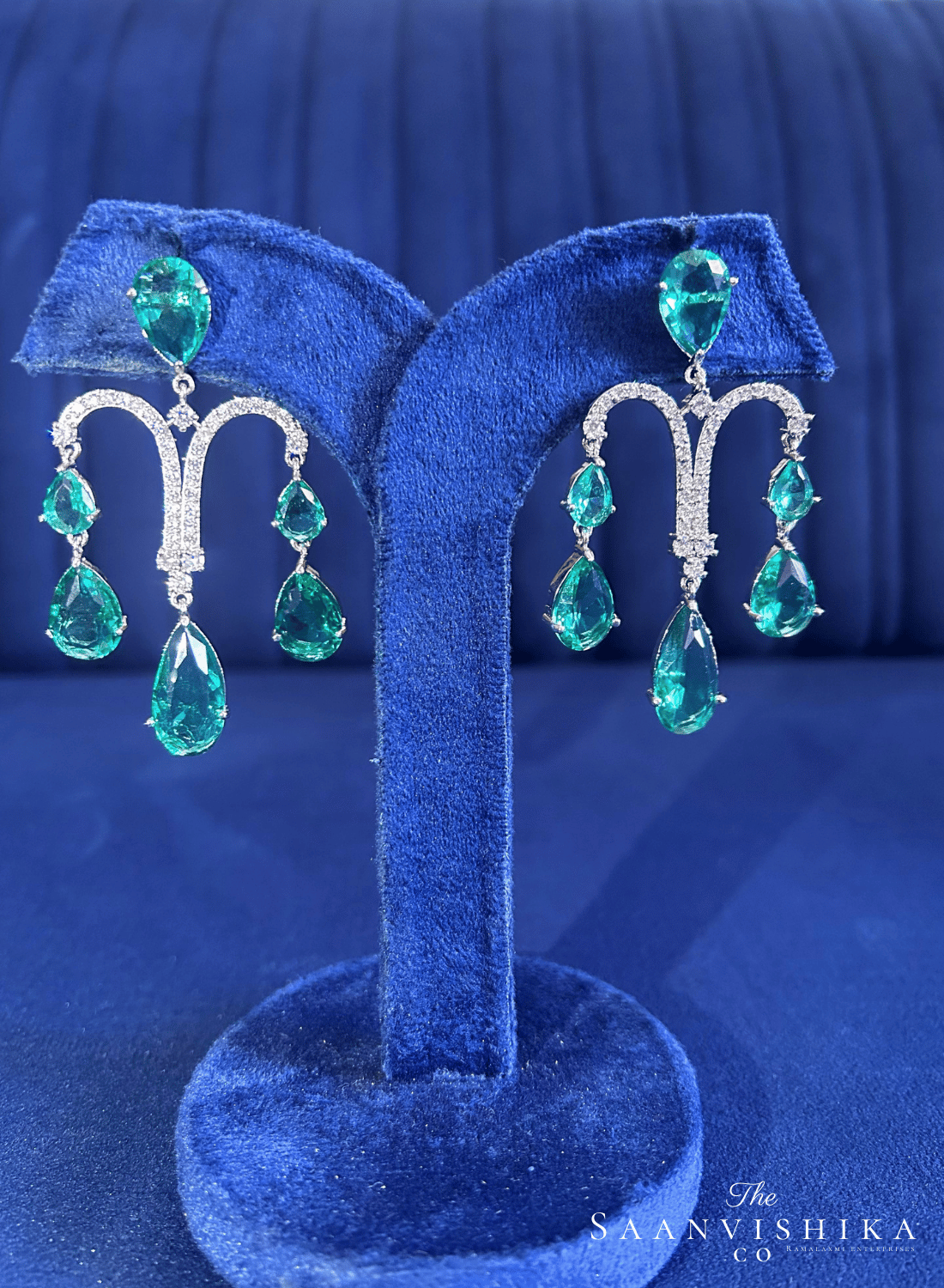 Seagreen Gemstone Diamond Earrings