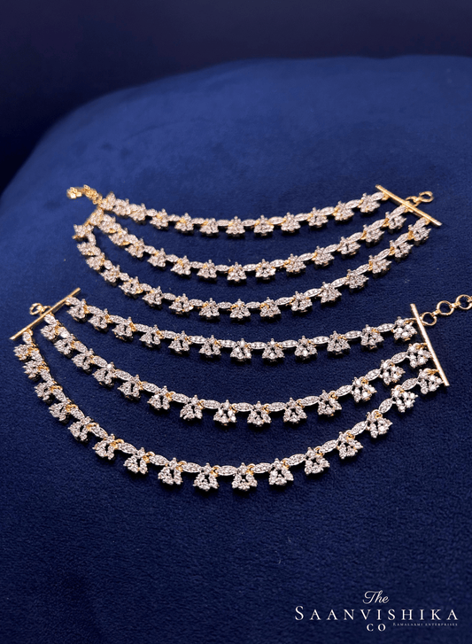 3 Line Bridal Diamond Replica Earchain