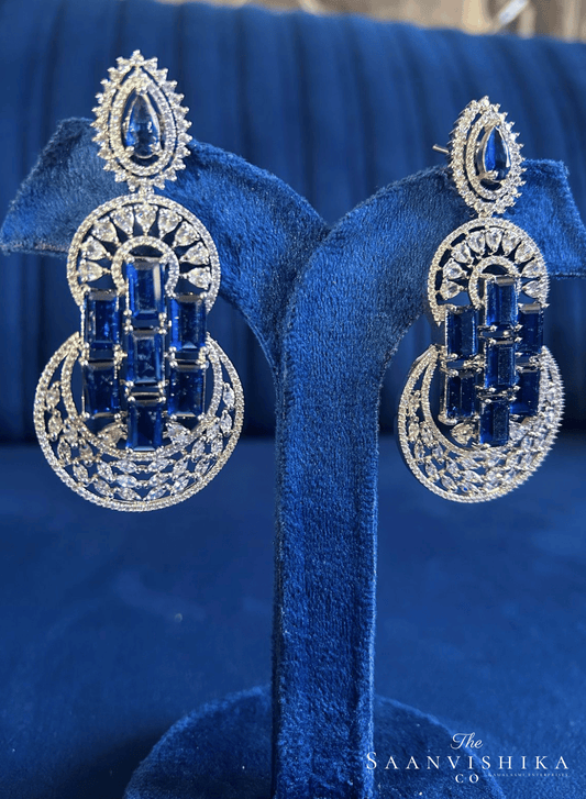 Designer Fusion Chandbali (Blue)