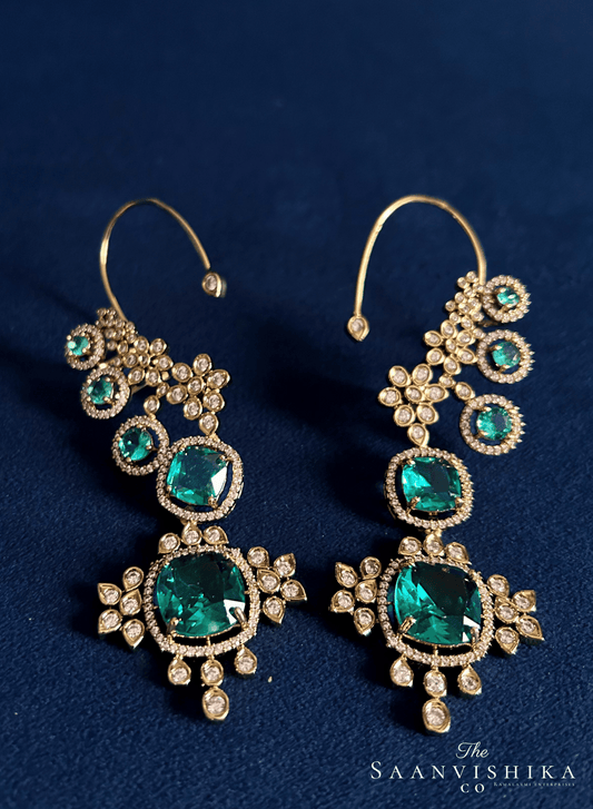 Grand Gemstone Earcuffs (Sea Green)
