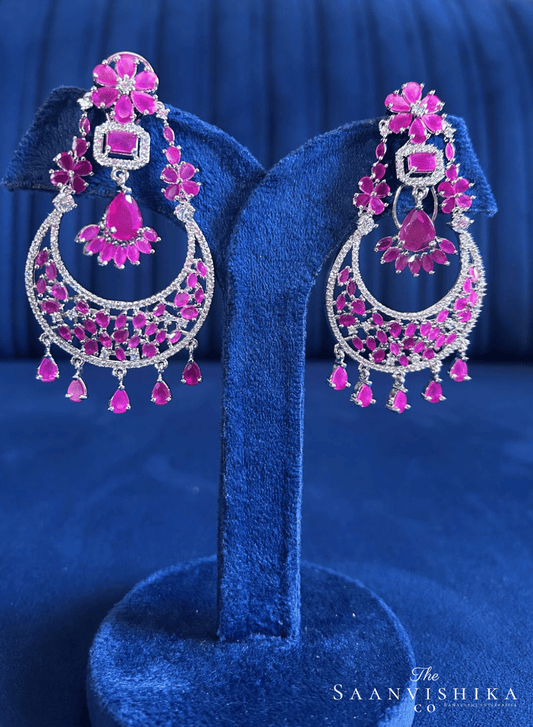 Ruby back clip hanging Chandbali