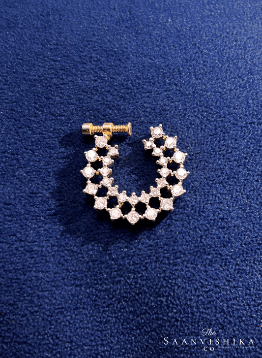 Double Diamond Nose Pin (Full Moon)