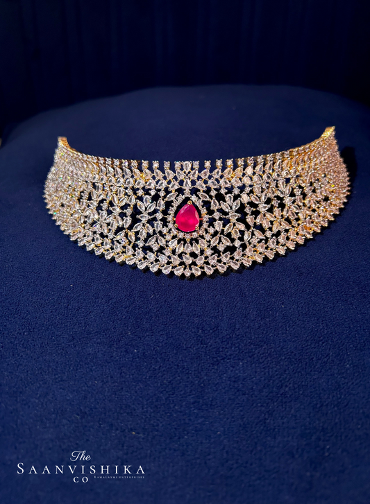 4 in 1 CZ Choker with Earrings