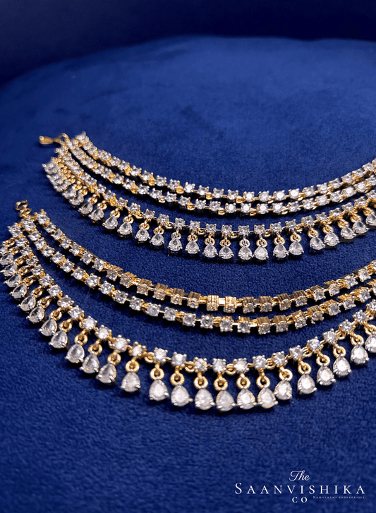 3 Line Hanging Bridal Diamond Replica Earchain