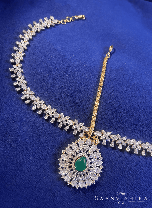 Droplet Tikka with Floral Chain (Green)