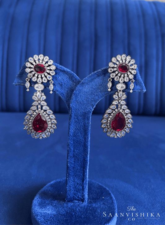 Doublet Earrings (Wine Red)