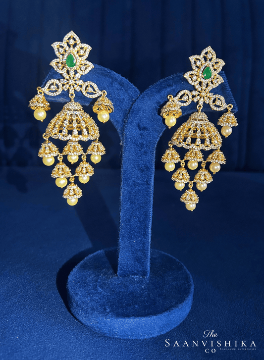 Bridal Pearl Jhumka (Green)