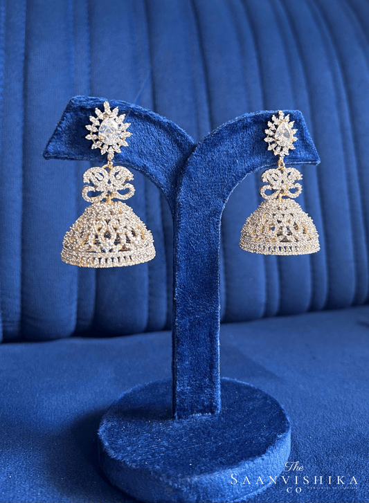 Droplet Jhumka Earrings Diamond
