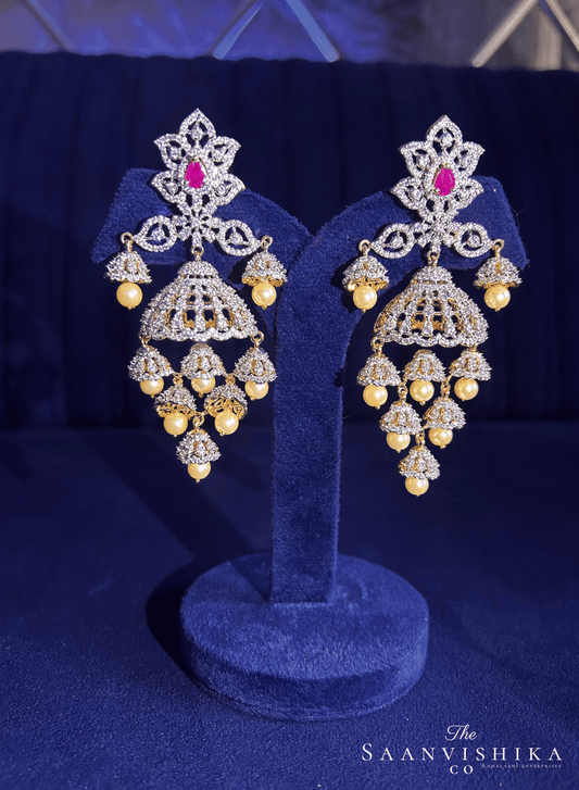 GJ Bridal Pearl Jhumka (Red)