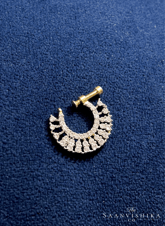 Triple Diamond Designer Nose Pin