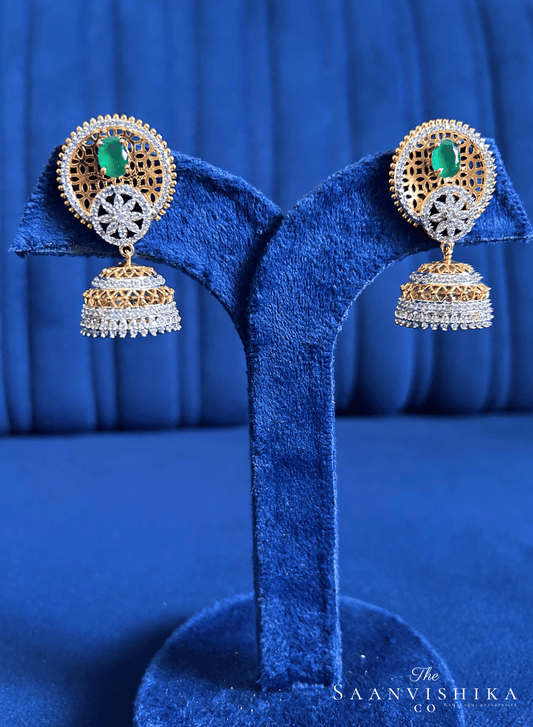 Mughal Jhumka Earrings Green