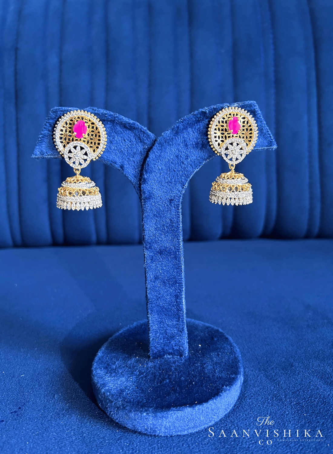 Mughal Jhumka Earrings Red