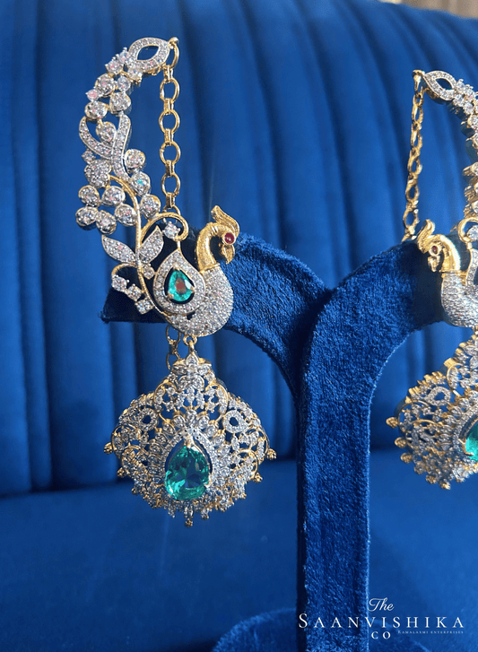 Bridal Peacock Earcuffs