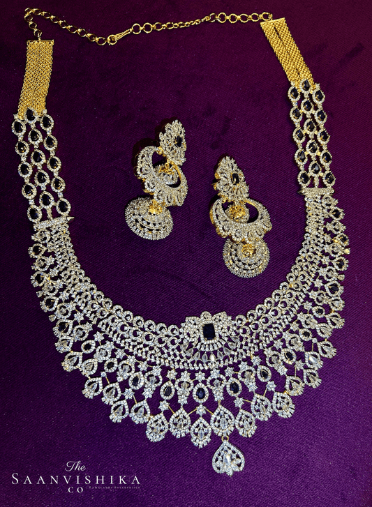 Grand Droplet Haram Purple with Earrings