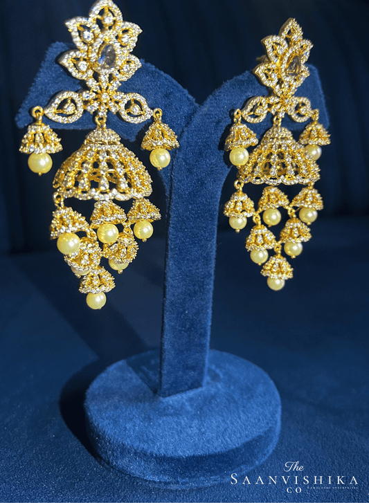 Bridal Pearl Jhumka (Purple)