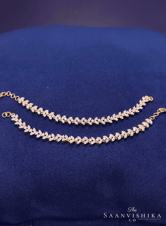 Leaf Diamond Replica Long Earchain