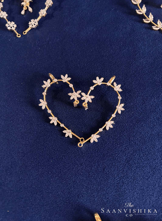 Single Floral American Diamond Earcuffs