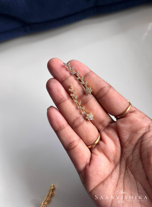 Floral branch climber ear cuffs