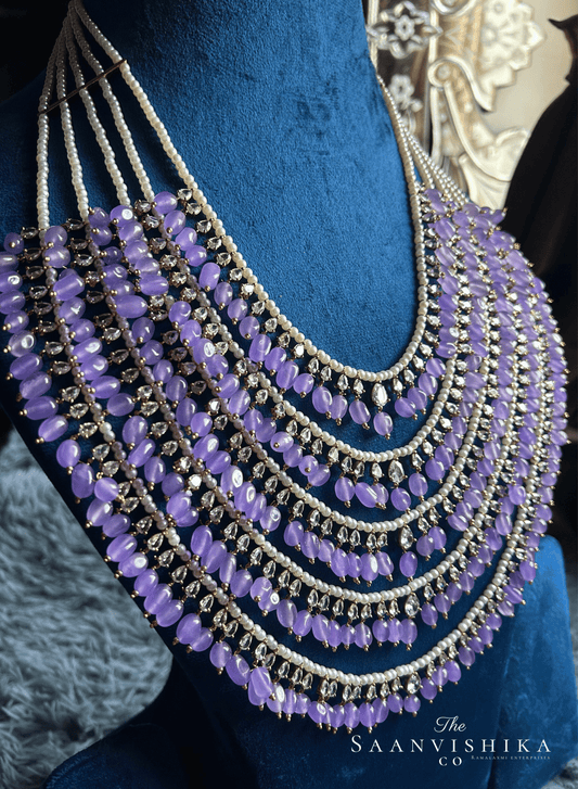 5 Layer Beads Haram with Cz Diamonds (Purple)