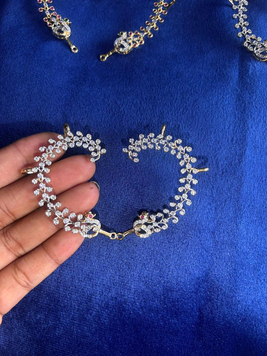 Diamond Look Swan Designer Earcuffs (White Diamonds)