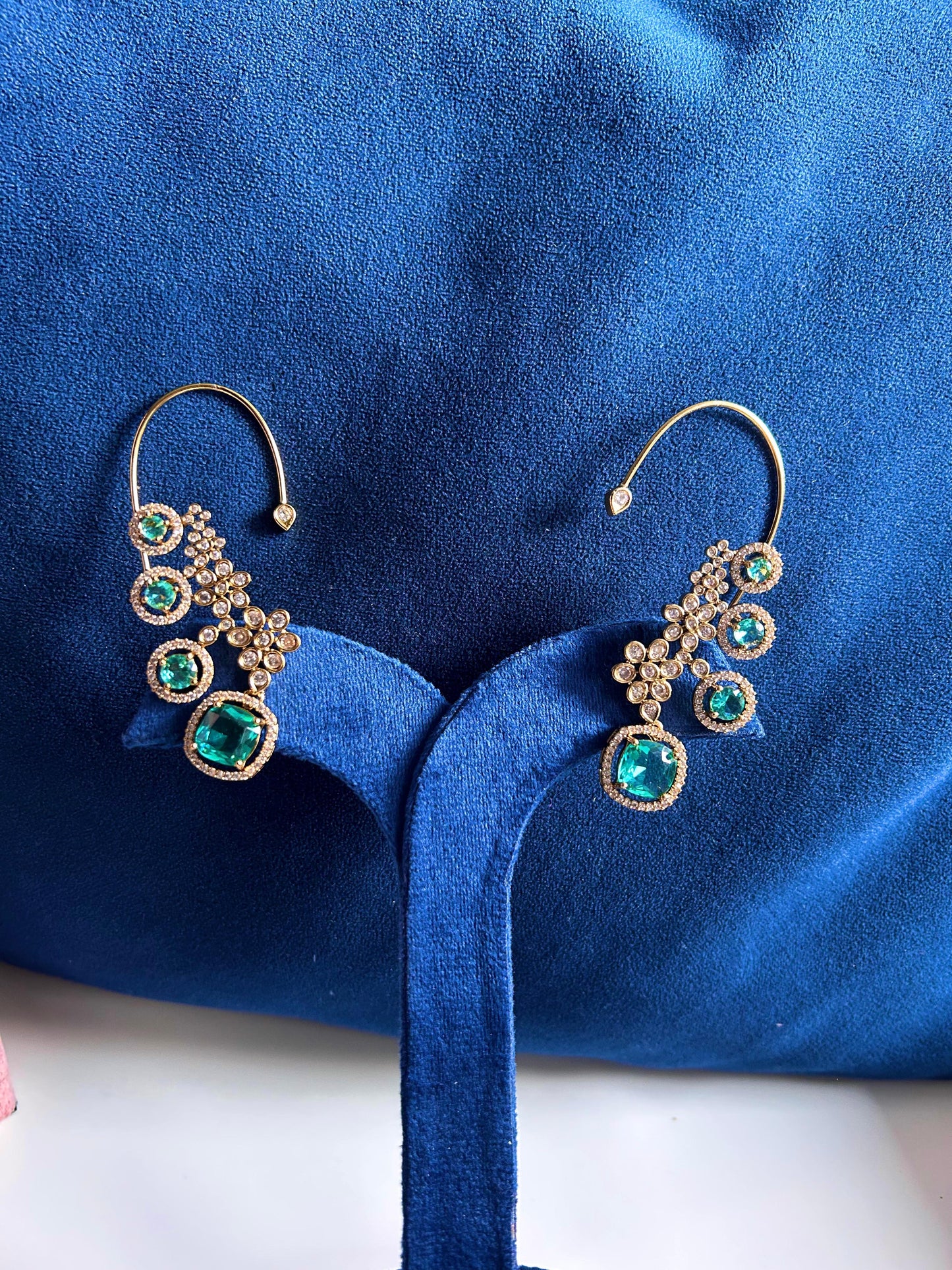 Small Grand Gemstone Earcuffs (Green)