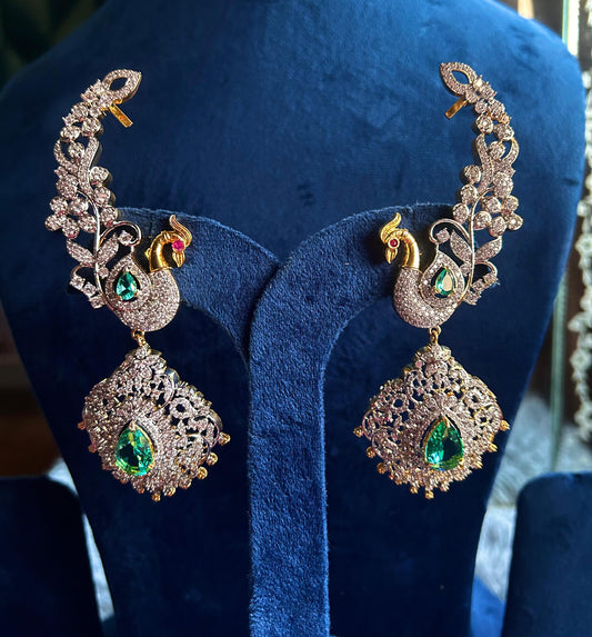 Bridal Peacock Earcuffs
