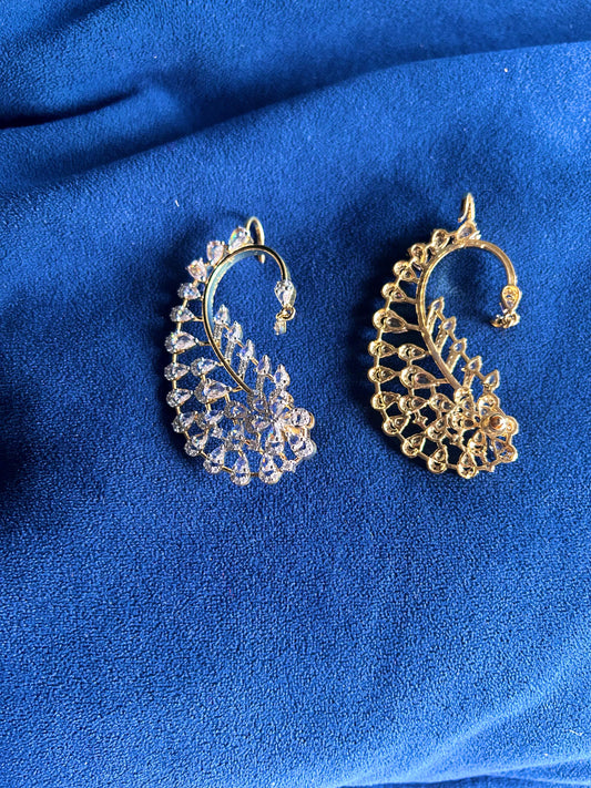 Designer American Diamond Mango Earcuffs