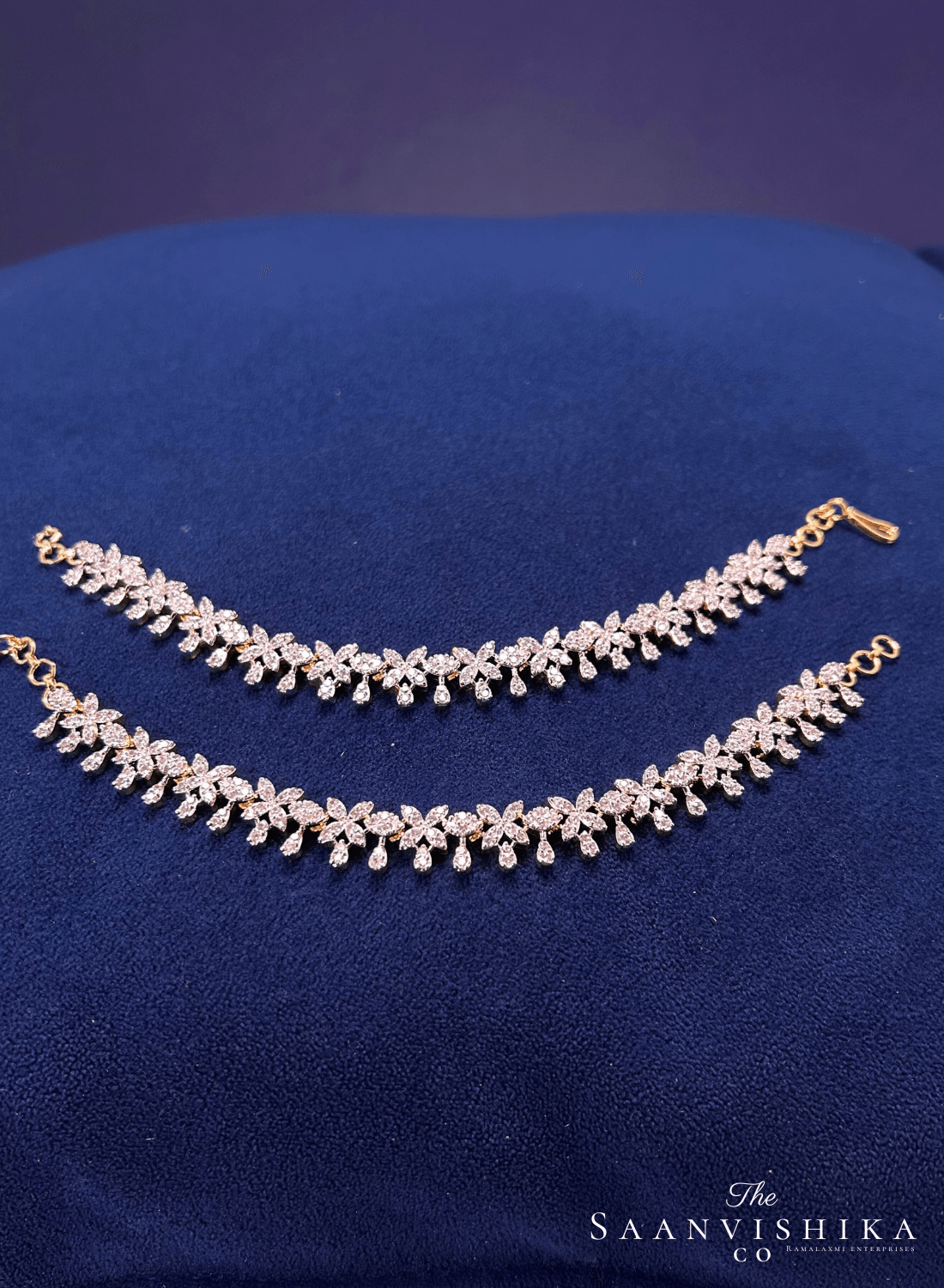 Grand Heavy Floral Designer Bridal  Ear Chain