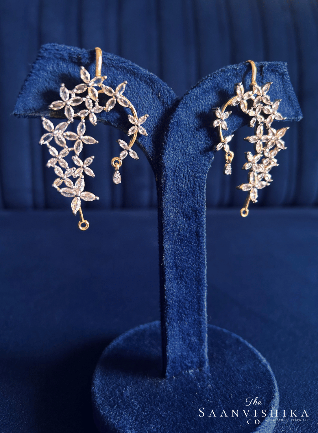 Floral American Diamond Earcuffs
