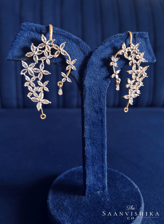Floral American Diamond Earcuffs