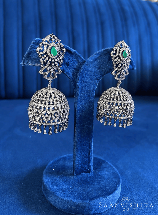 Black Victorian Jhumka Green