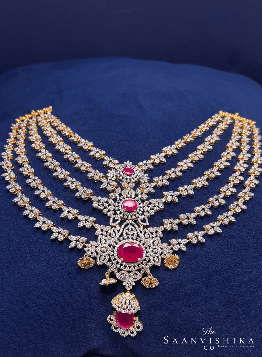 5 Line Designer Bridal Necklace