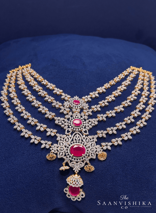 5 Line Designer Bridal Necklace