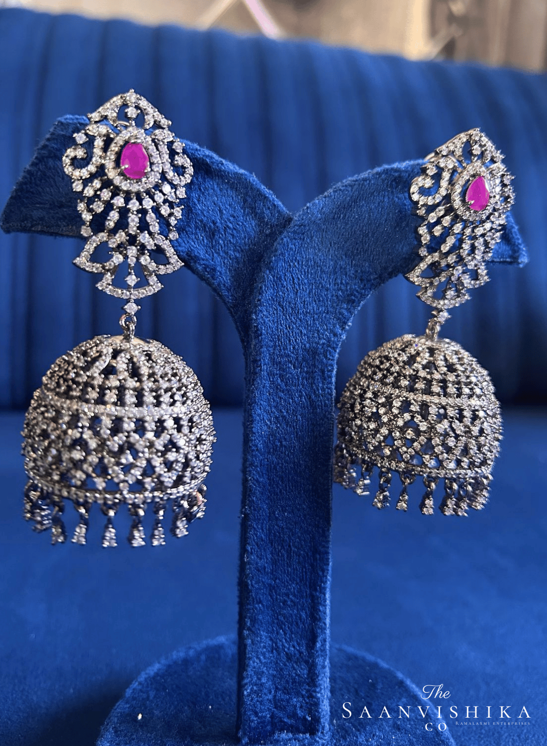 Black Victorian Jhumka Red