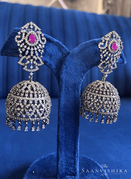 Black Victorian Jhumka Red