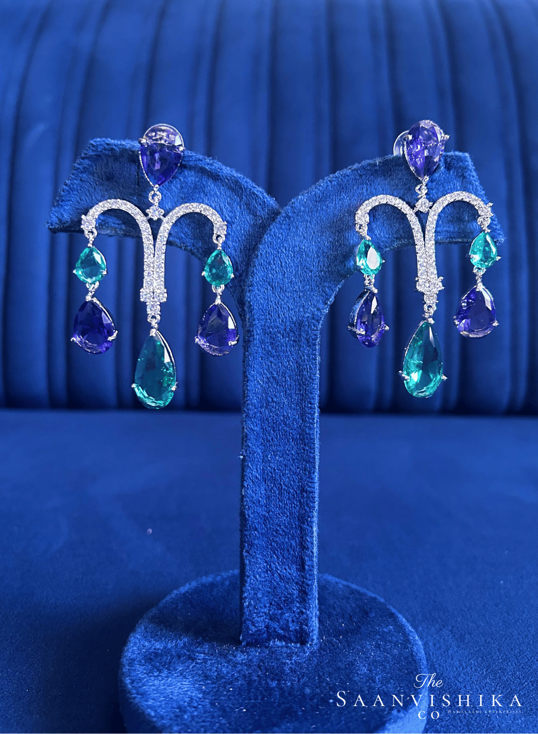 Multicolor Gemstone Diamond Earrings