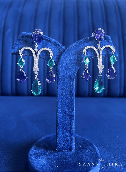 Multicolor Gemstone Diamond Earrings