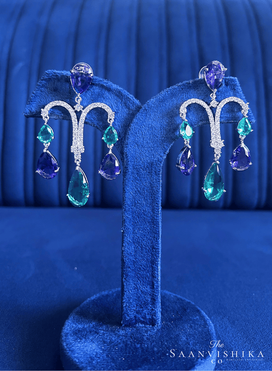 Multicolor Gemstone Diamond Earrings