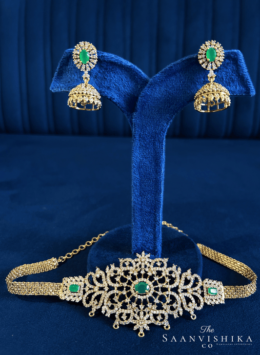 Floral Neck Patti (Green)