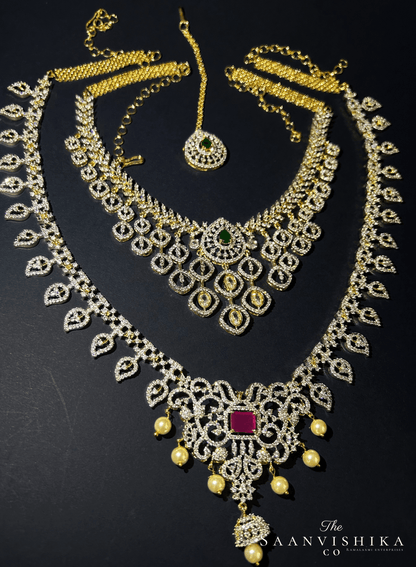 Diamond replica short with long haram tikka combo