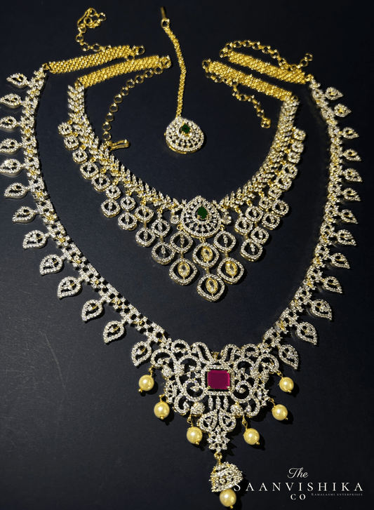 Diamond replica short with long haram tikka combo