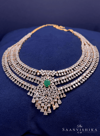 Grand Luxurious Bridal Uncut Designer 3 Line Haram