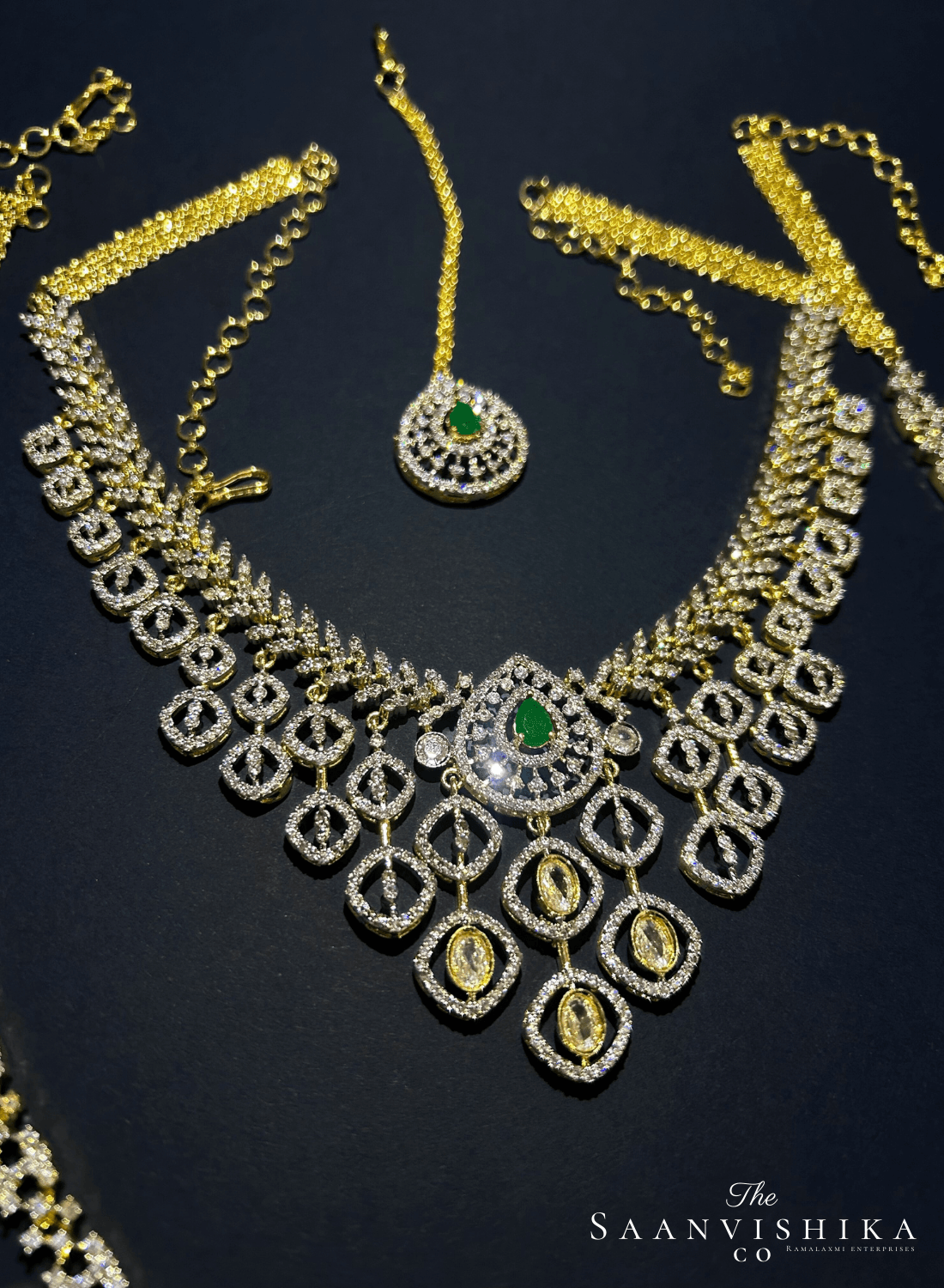 Diamond replica short with long haram tikka combo