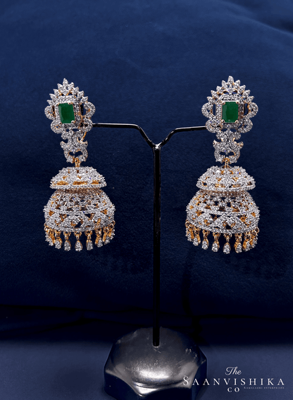 Grand Diamond Replica Close Neck Choker with earrings