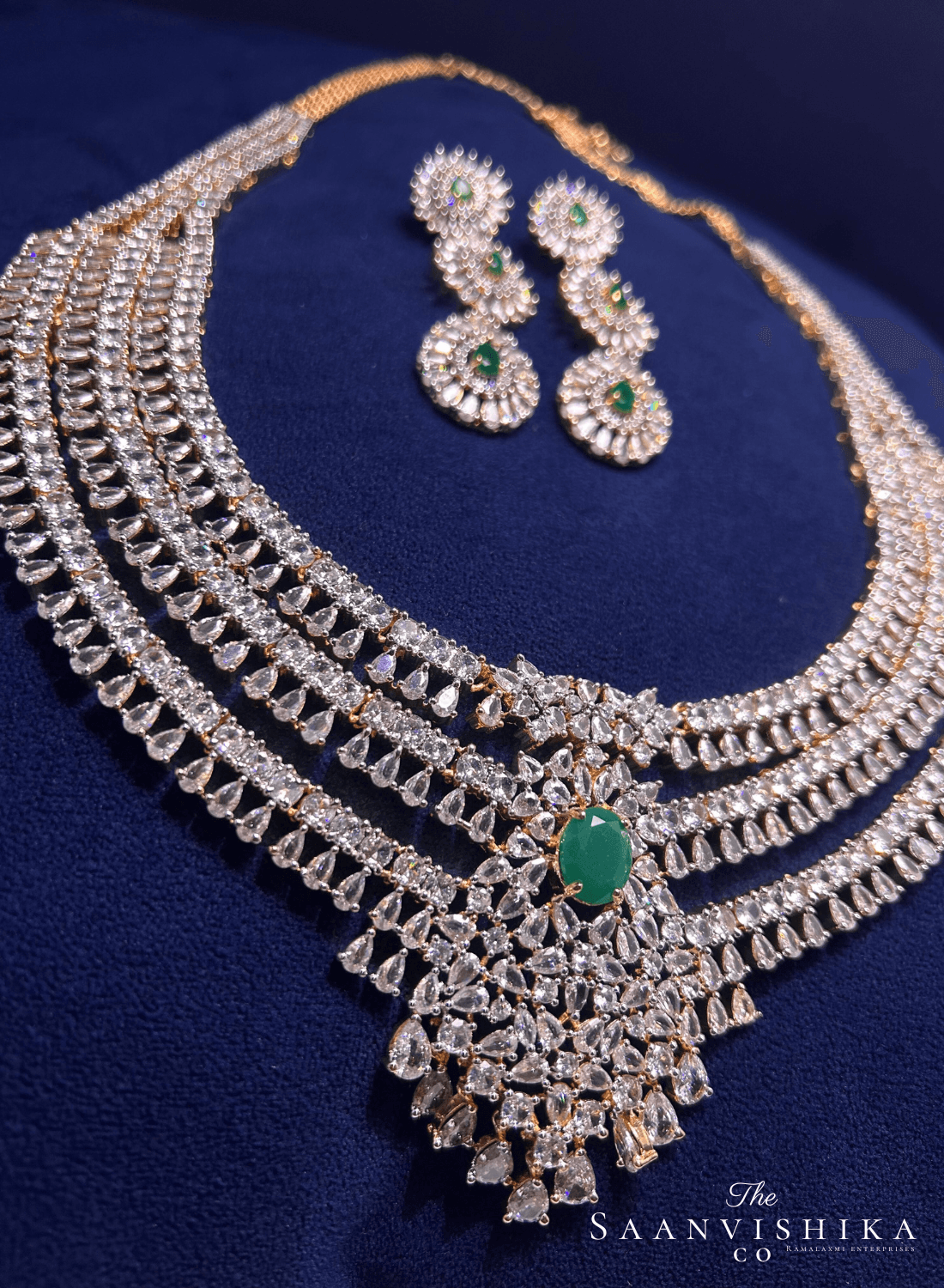 Grand Luxurious Bridal Uncut Designer 3 Line Haram